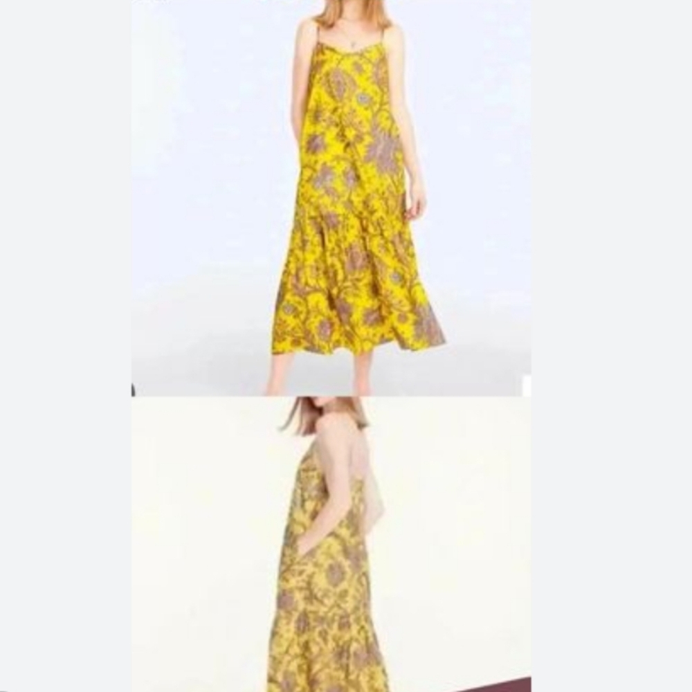 J CREW Floral Yellow and Purple Dress